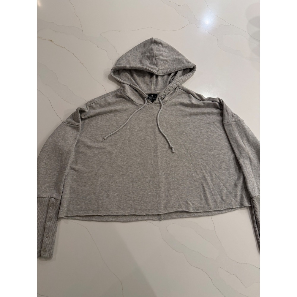 Nike Dri Fit Cropped Hoodie Gray Athletic‎ Athleisure Size XL